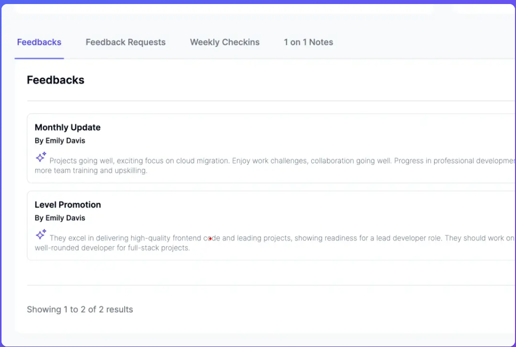 Continuous Feedback Dashboard